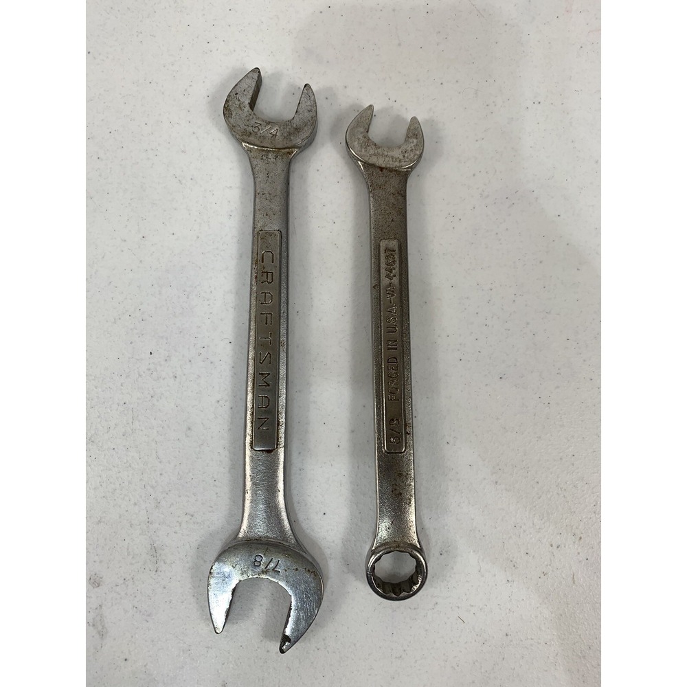 Lot Of 2 Craftsman 5/8 -VA-44697 &‎ 3/4-7/8 -VV-44584 Combo Wrenches Made in USA